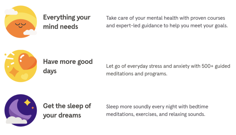 Headspace’s landing page