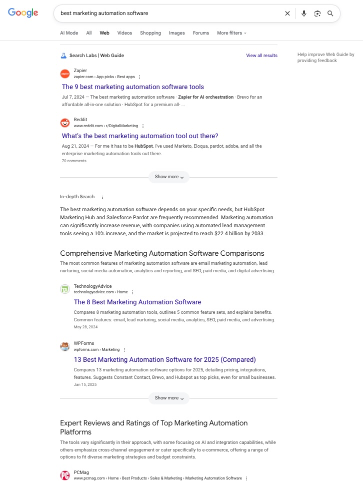 SEO Strategy in the Google Web Guide Environment